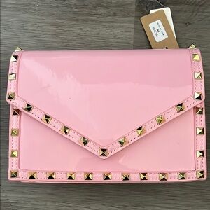 Pink Studded Envelope Clutch